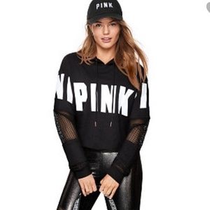 PINK mesh hoodie pullover rose gold